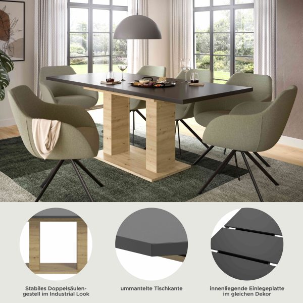 Motion eettafel D uitschuifbaar Artisan NB grijs NB - Afbeelding 5