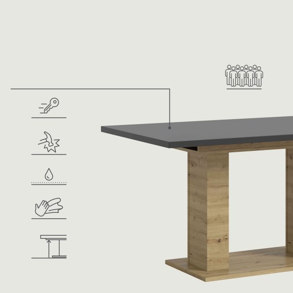 Motion eettafel D uitschuifbaar Artisan NB grijs NB - Afbeelding 10