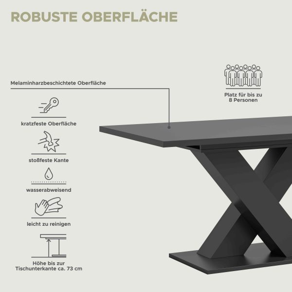 Motion uitschuifbare eettafel grijs NB grijs NB - Afbeelding 9