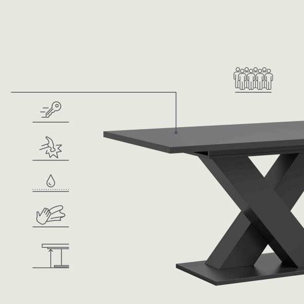 Motion uitschuifbare eettafel grijs NB grijs NB - Afbeelding 13