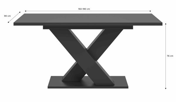 Motion uitschuifbare eettafel grijs NB grijs NB - Afbeelding 3