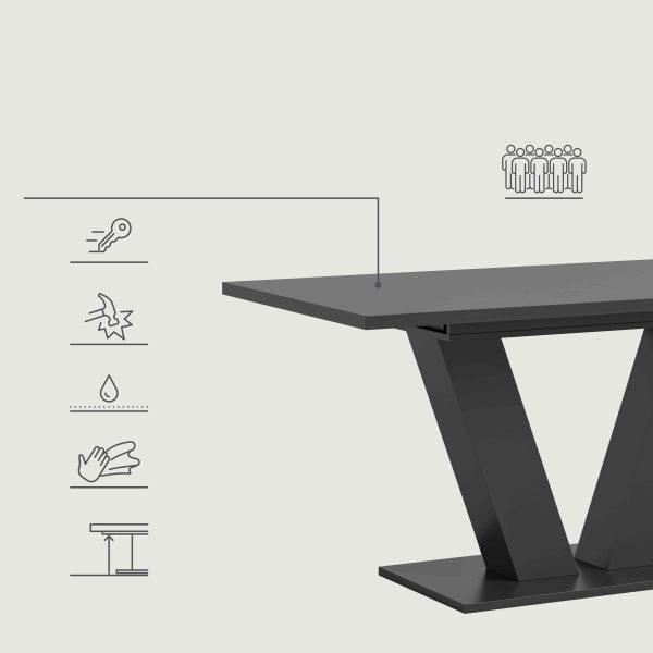 Motion uitschuifbare eettafel grijs NB grijs NB - Afbeelding 13