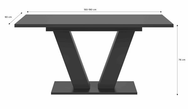 Motion uitschuifbare eettafel grijs NB grijs NB - Afbeelding 3