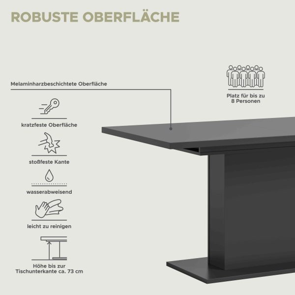 Motion eettafel kolom uitschuifbaar grijs NB grijs NB - Afbeelding 6