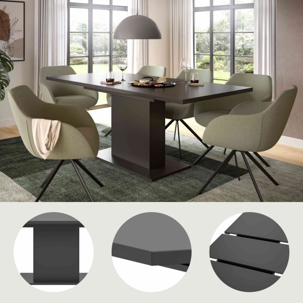 Motion eettafel kolom uitschuifbaar grijs NB grijs NB - Afbeelding 9