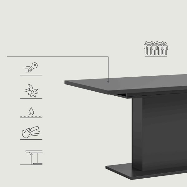 Motion eettafel kolom uitschuifbaar grijs NB grijs NB - Afbeelding 10