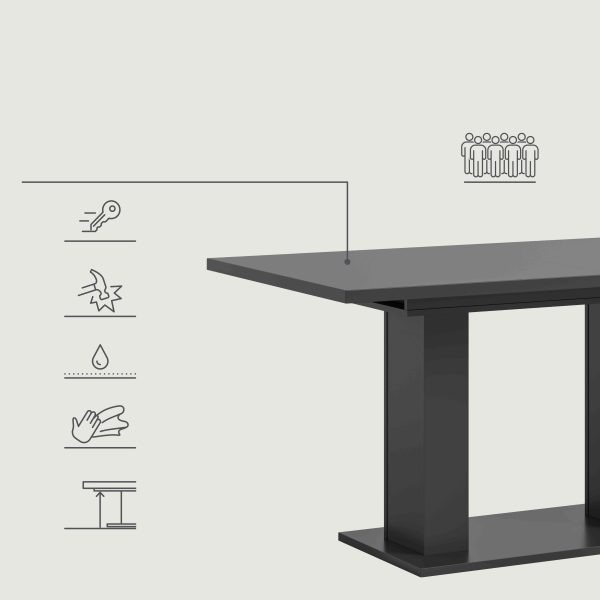 Motion eettafel D uitschuifbaar grijs NB grijs NB - Afbeelding 10