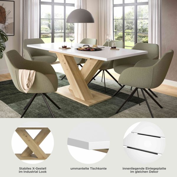 Motion uitschuifbare eettafel Artisan NB wit NB - Afbeelding 5