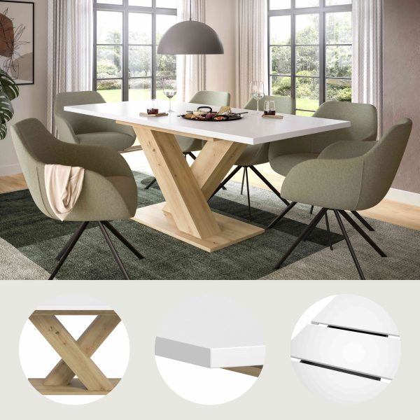 Motion uitschuifbare eettafel Artisan NB wit NB - Afbeelding 9