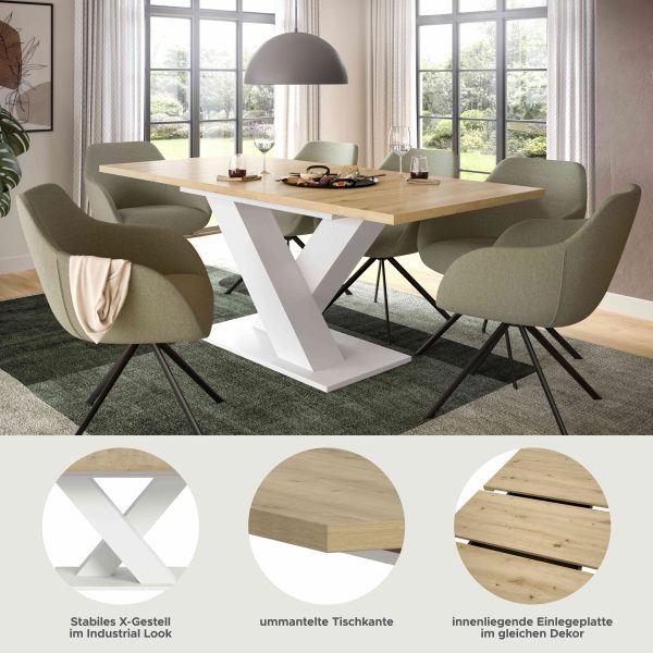 Motion uitschuifbare eettafel Artisan NB wit NB - Afbeelding 6
