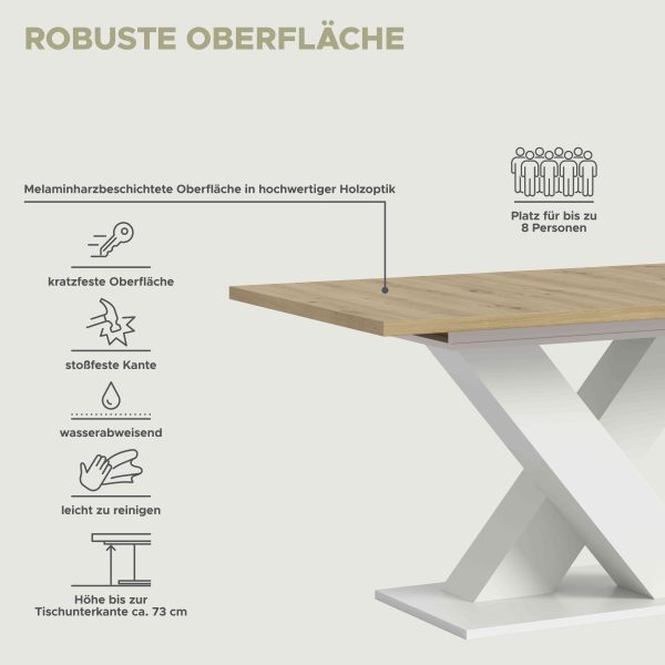 Motion uitschuifbare eettafel Artisan NB wit NB - Afbeelding 7
