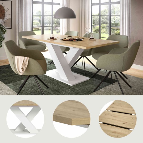 Motion uitschuifbare eettafel Artisan NB wit NB - Afbeelding 10