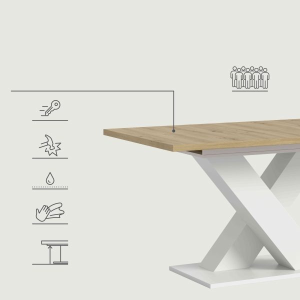 Motion uitschuifbare eettafel Artisan NB wit NB - Afbeelding 11