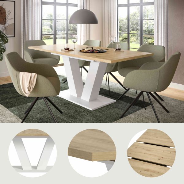 Motion eettafel V uitschuifbaar Artisan NB wit NB - Afbeelding 9