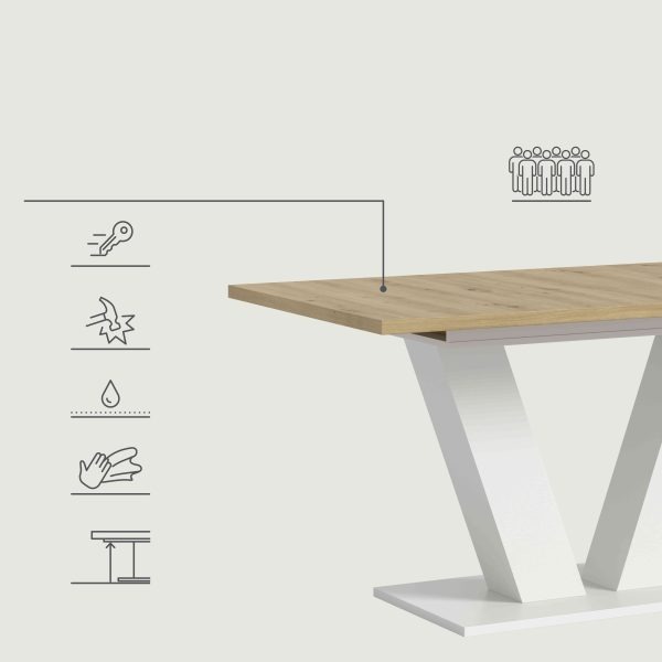 Motion eettafel V uitschuifbaar Artisan NB wit NB - Afbeelding 10