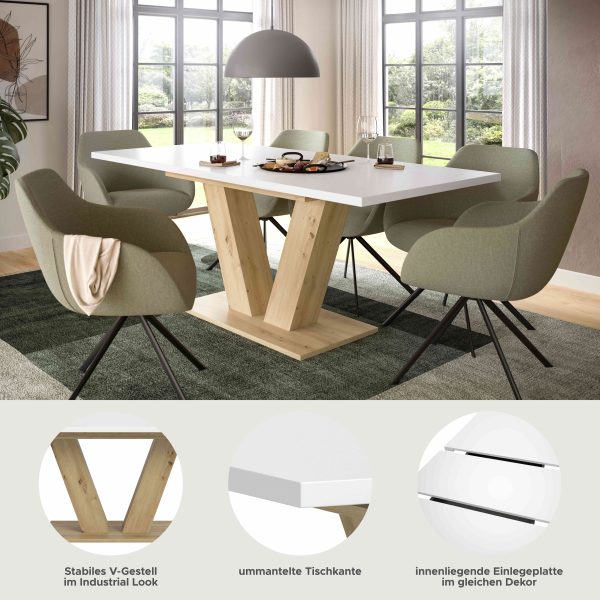 Motion eettafel V uitschuifbaar Artisan NB wit NB - Afbeelding 6