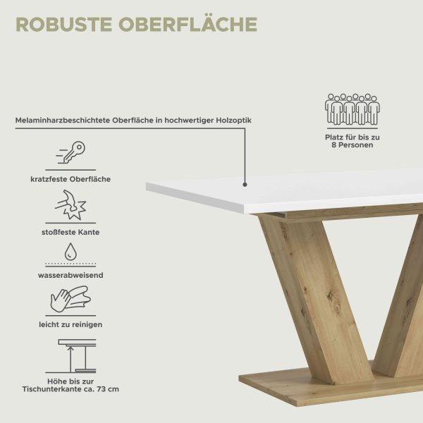 Motion eettafel V uitschuifbaar Artisan NB wit NB - Afbeelding 7