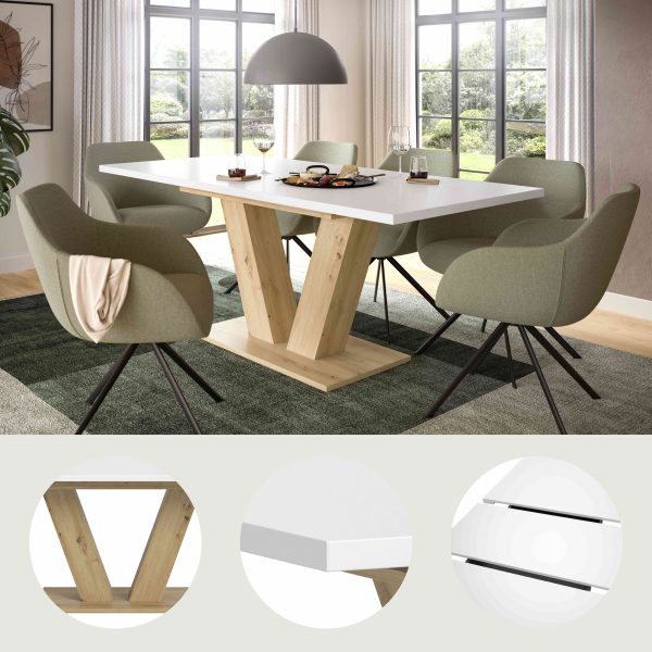 Motion eettafel V uitschuifbaar Artisan NB wit NB - Afbeelding 10
