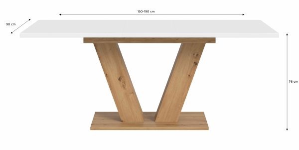 Motion eettafel V uitschuifbaar Artisan NB wit NB - Afbeelding 3