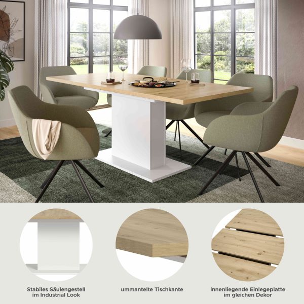 Motion eettafel kolom uitschuifbaar Artisan NB wit NB - Afbeelding 5