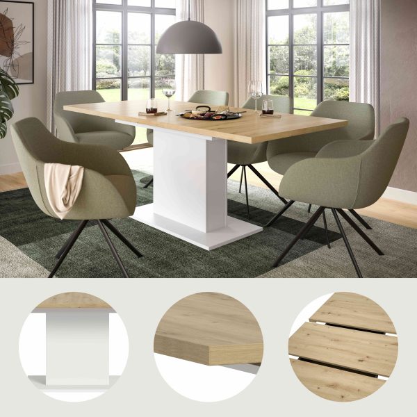 Motion eettafel kolom uitschuifbaar Artisan NB wit NB - Afbeelding 9