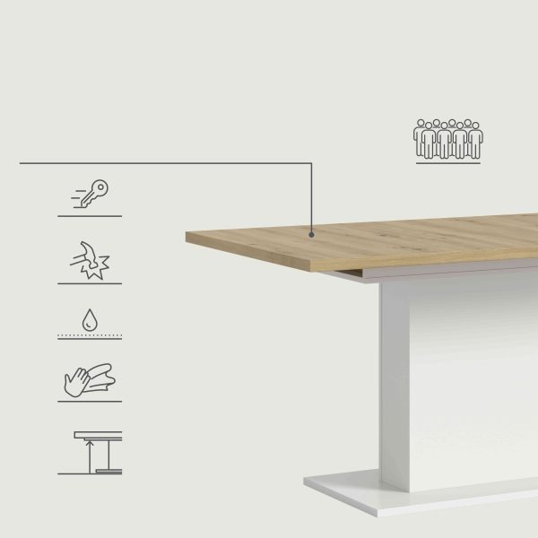Motion eettafel kolom uitschuifbaar Artisan NB wit NB - Afbeelding 10