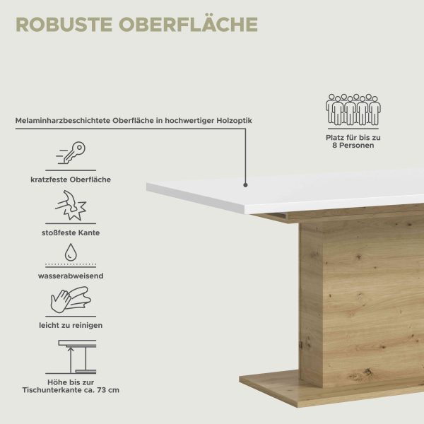 Motion eettafel kolom uitschuifbaar Artisan NB wit NB - Afbeelding 6