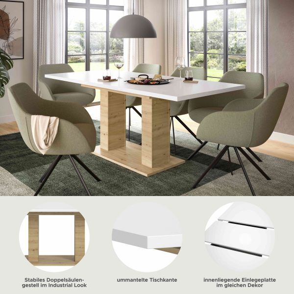 Motion eettafel D uitschuifbaar Artisan NB wit NB - Afbeelding 5