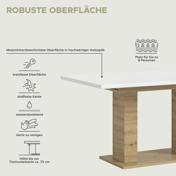 Motion eettafel D uitschuifbaar Artisan NB wit NB - Afbeelding 6