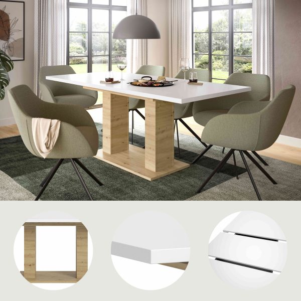 Motion eettafel D uitschuifbaar Artisan NB wit NB - Afbeelding 9