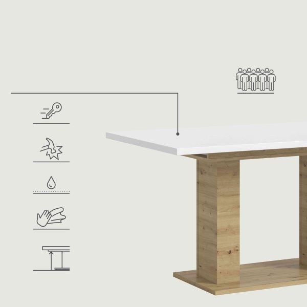 Motion eettafel D uitschuifbaar Artisan NB wit NB - Afbeelding 10