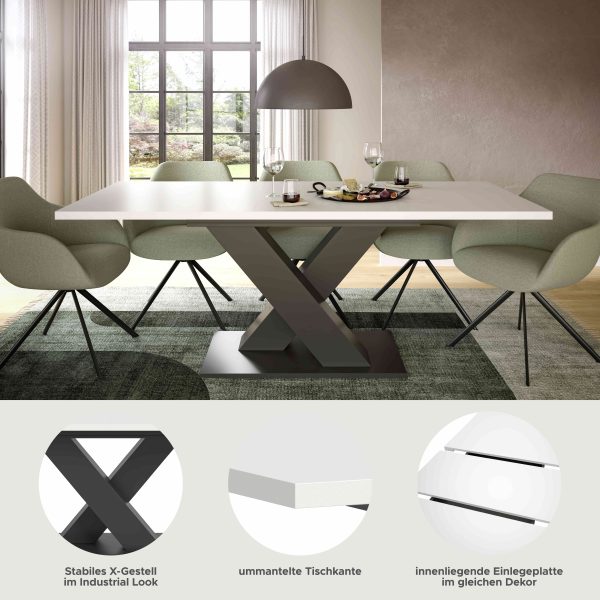 Motion uitschuifbare eettafel wit NB grijs NB - Afbeelding 8