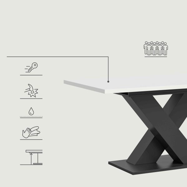 Motion uitschuifbare eettafel wit NB grijs NB - Afbeelding 13