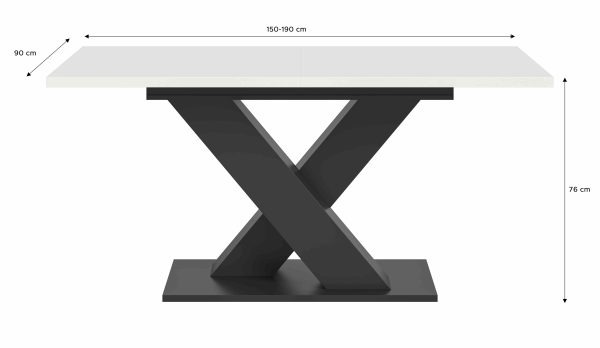 Motion uitschuifbare eettafel wit NB grijs NB - Afbeelding 3