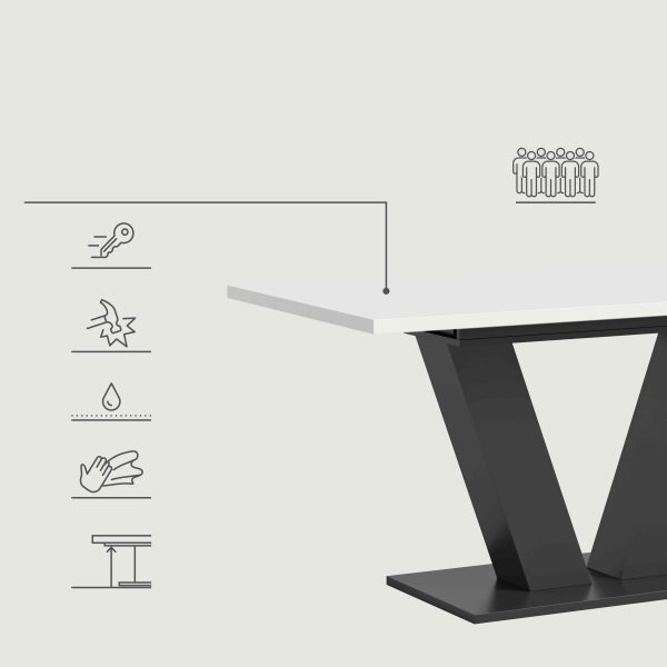 Motion uitschuifbare eettafel wit NB grijs NB - Afbeelding 13