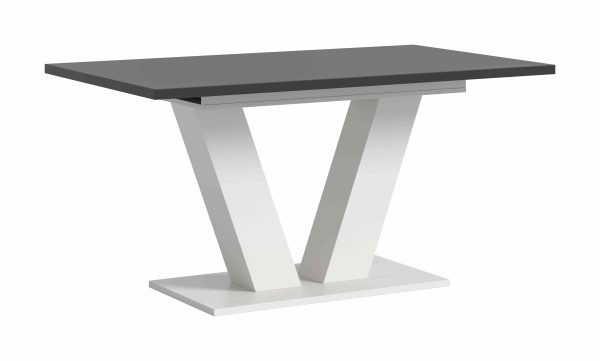 Motion eettafel V uitschuifbaar grijs NB wit NB