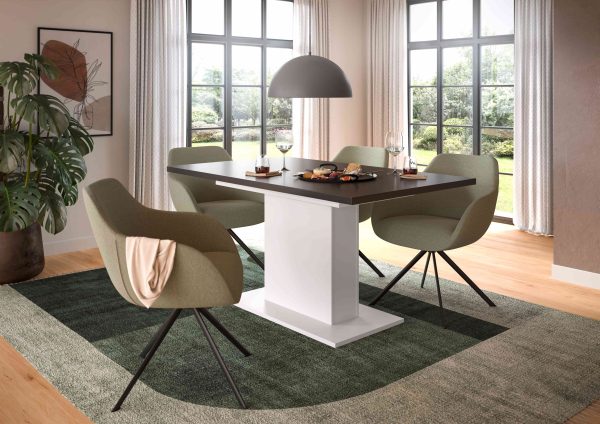 Motion eettafel kolom uitschuifbaar grijs NB wit NB - Afbeelding 3