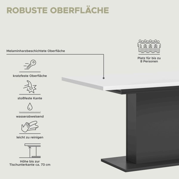 Motion eettafel kolom uitschuifbaar grijs NB wit NB - Afbeelding 6