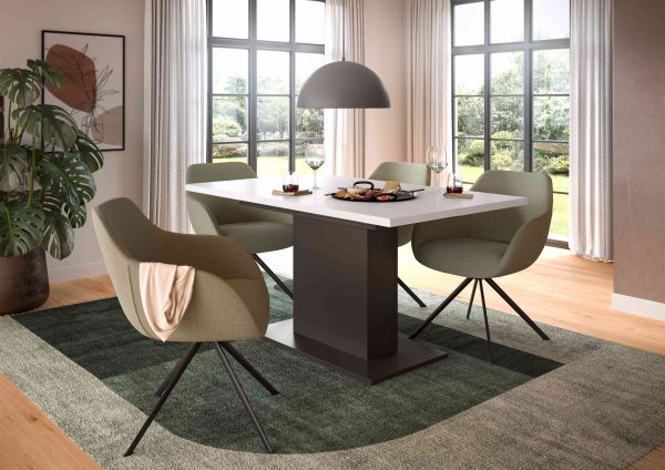 Motion eettafel kolom uitschuifbaar grijs NB wit NB - Afbeelding 3