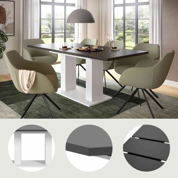 Motion eettafel D uitschuifbaar grijs NB wit NB - Afbeelding 9