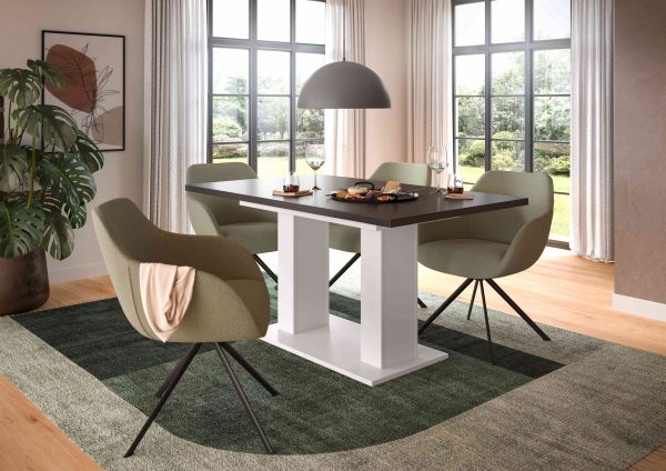 Motion eettafel D uitschuifbaar grijs NB wit NB - Afbeelding 3