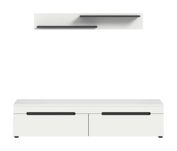 Canu Lowboard + Wandplank staand-hangend wit NB Basalt NB Abs. wit NB - Afbeelding 2