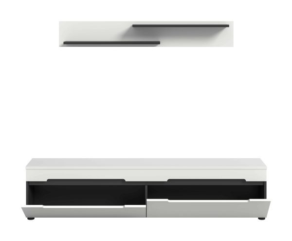 Canu Lowboard + Wandplank staand-hangend wit NB Basalt NB Abs. wit NB - Afbeelding 3
