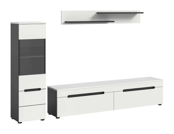 Canu woonkamercombinatie staand-hangend wit NB Basalt NB Abs. wit NB