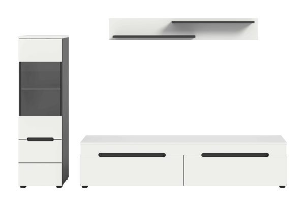 Canu woonkamercombinatie staand-hangend wit NB Basalt NB Abs. wit NB - Afbeelding 2