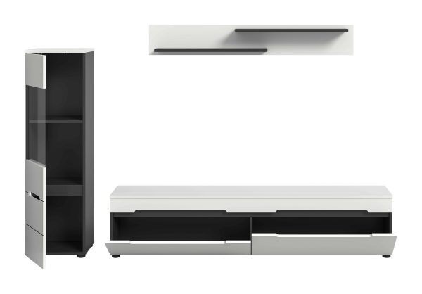 Canu woonkamercombinatie staand-hangend wit NB Basalt NB Abs. wit NB - Afbeelding 3