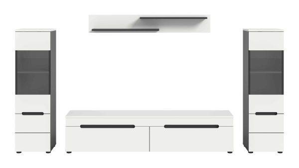 Canu woonkamercombinatie staand-hangend wit NB Basalt NB Abs. wit NB - Afbeelding 2
