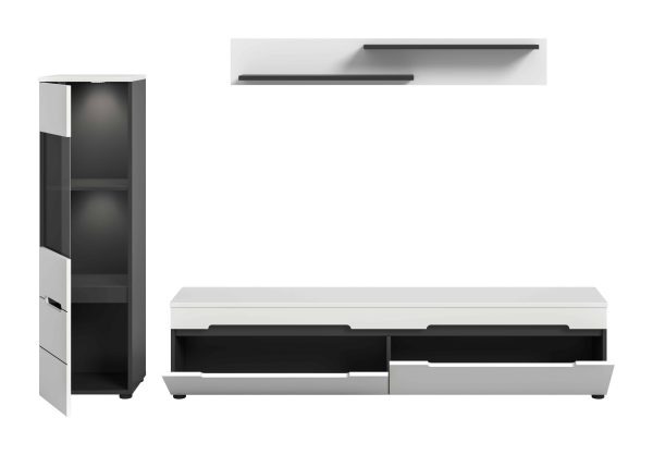 Canu woonkamercombinatie inclusief verlichting staand-hangend wit NB Basalt NB Abs. wit NB - Afbeelding 3