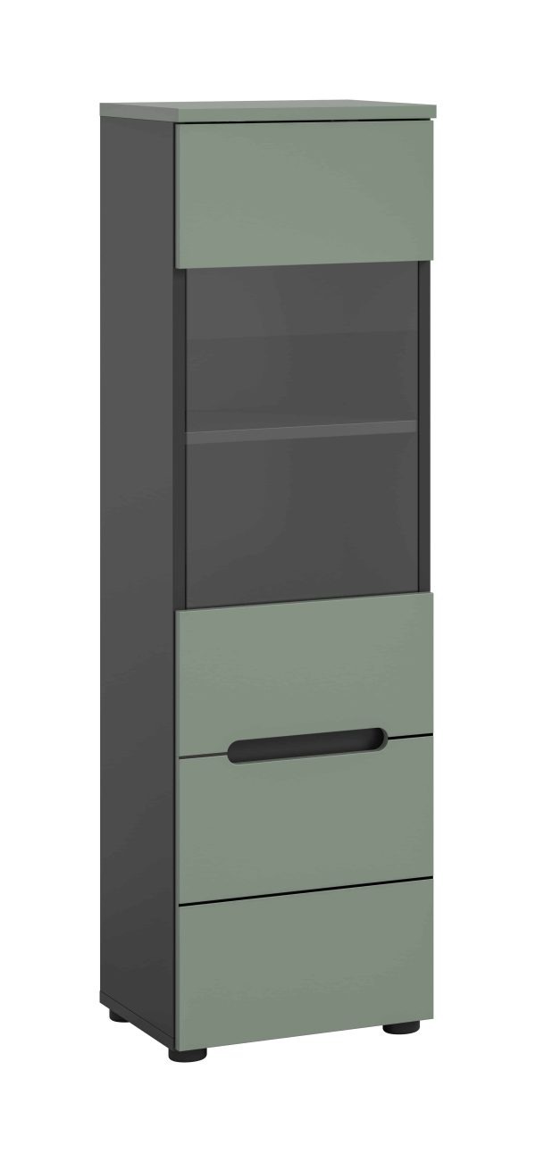Canu vitrinekast staand-hangend Smoke Green NB Basaltgrijs NB Abs. Smoke Green NB