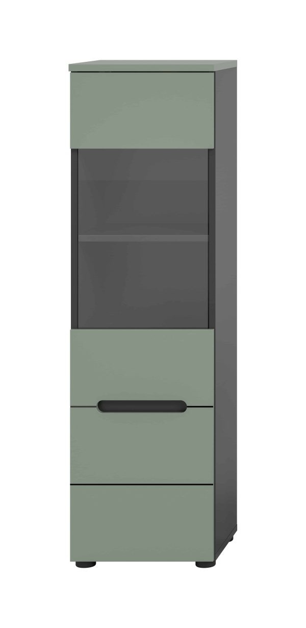 Canu vitrinekast staand-hangend Smoke Green NB Basaltgrijs NB Abs. Smoke Green NB - Afbeelding 2